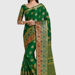 Mimosa Green Woven Sarees With Blouse-picture-34