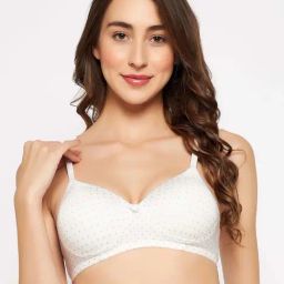 Clovia White Printed Bra-image-36