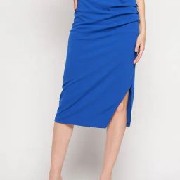 MADAME Royal Blue Midi Skirt-image-94