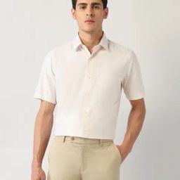 Arrow Beige Cotton Regular Fit Texture Shirt-image-56