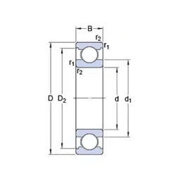 KOYO Deep Groove Ball Bearing, Inner Dia 25 mm, Outer Dia 64 mm, Width 19 mm, RMS8 image 2