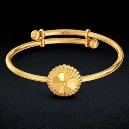 Joyalukkas 22k Yellow Gold Floral Splendor Kid's Bangle-image-58