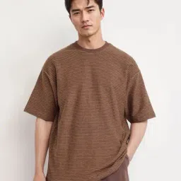 Rare Rabbit Rust Oversized Stripes T-Shirt-picture-29