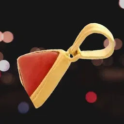 GenZcomplex Unisex Gold-Plated Coral Studded Pendant-image-61