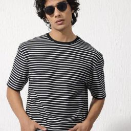 Rare Rabbit Navy Oversized Stripes T-Shirt-picture-14