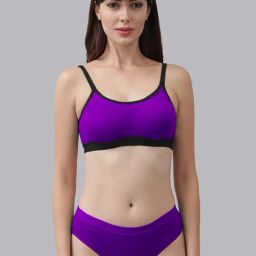 AROUSY Purple Cotton Bra Panty Set-image-74