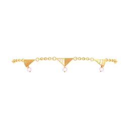 P.C. Chandra Jewellers 18KT Yellow Gold Triangular And Beads Charm Bracelet for Women & Girls-image-13