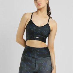 Reebok Black Regular Fit Printed Sports Bra-image-76