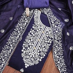 SAINOOR Embroidered Semi-Stitched Dress Material-picture-42