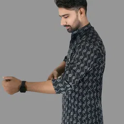 LADSLOOM Men Ethnic Motifs Printed Thread Work Kurta image 2