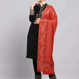 Monte Carlo Multicolored Regular Fit Self Pattern Shawl image 1