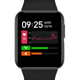 GOQii Unisex Black Solid Smartwatch-49