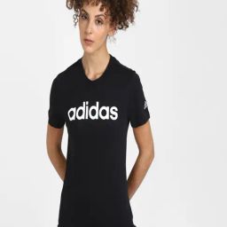 Adidas Black Graphic Print W LIN T-Shirt-image-32