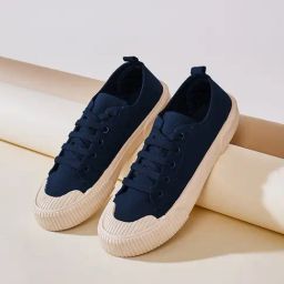 Styli Men's Canvas Navy Casual Sneakers-image-5