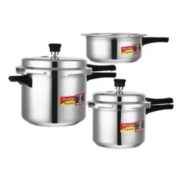 Prestige Silver Aluminium Outer Lid Pressure Cooker Set (2 L,3 L & 5 L)-7