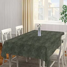 Klotthe Solid Olive Green 300 TC Cotton Rectangle 6-Seater Table Cover-image-88