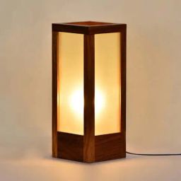 ExclusiveLane 10 Inch Modern Frosted Glass Table Lamp In Sheesham Wood-image-72