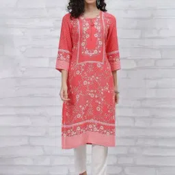 Rangriti Coral Printed Straight Kurta-15