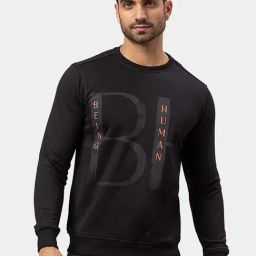 Being Human Black Cotton Regular Fit Printed Sweatshirts-image-41