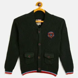 Duke Kids Olive Self Design Full Sleeves Sweater-image-98