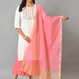 Aurelia Pink Woven Pattern Dupatta-picture-25