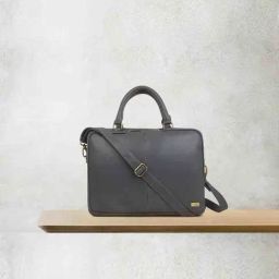 Yelloe 16 inch Grey Solid Large Laptop Messenger Bag-image-33