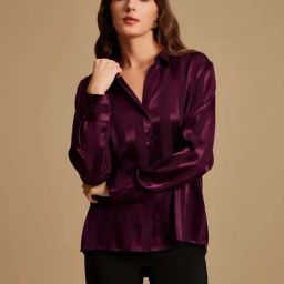 Kazo Purple Striped Shirt-image-68