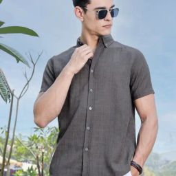 Thomas Scott Brown Regular Fit Self Design Shirt-image-20