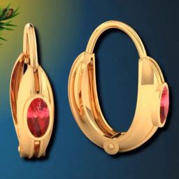 P.C. Chandra Jewellers 22KT Yellow Gold Circular Earrings Set In With Stunning Red Stone-20