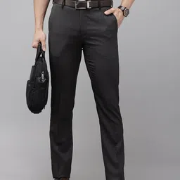 Arrow Men Originals Hudson Tailored Fit Textured Formal Trousers-image-65