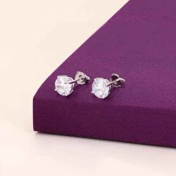 Kai Jewel Sterling Silver Chic Solitaire Stud Earrings for Women-image-34