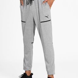Puma Men Grey & Black Solid Knitted Training Joggers-picture-8