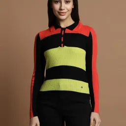 Allen Solly Multicolored Color-Block Sweater image 1