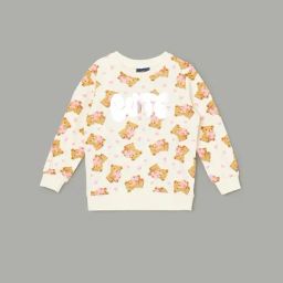 Juniors by Lifestyle Girls Off White Cotton Printed Sweatshirt-picture-12