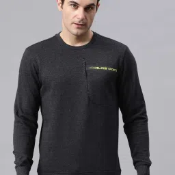 ALCIS Charcoal Regular Fit Printed Sweatshirt image 1