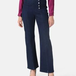 Kazo High Rise Button Detailed Flare Denim-image-97