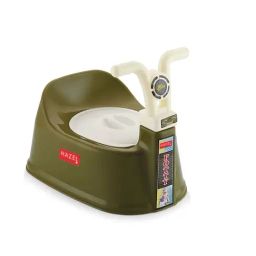 HAZEL Olive Green & White Plastic Bike-Shaped Baby Toilet Chair With Closing Lid-image-11
