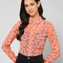 PURYS Orange Printed Shirt-image-41