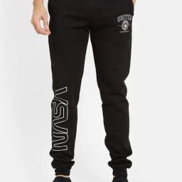 Octave Black Regular Fit Printed Joggers-image-83
