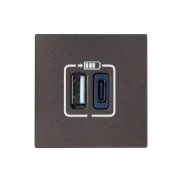 Legrand USB Charger Type A+C Myrius Charcoal Grey 3000 mA 2 Module, 6794 89-32