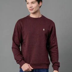 Red Tape Maroon Regular Fit Solid Sweatshirt-10