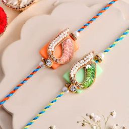 Aapno Rajasthan Pink Zardosi Casual Rakhi with Roli Chawal & Greetings Card-picture-11