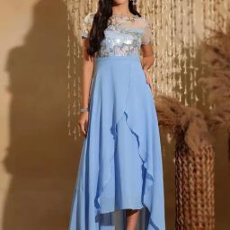 Miss Chase Blue Embroidery Dress-picture-18