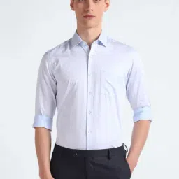 Arrow Blue Cotton Regular Fit Texture Shirt-picture-29