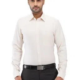 Raymond Beige Slim Fit Self Pattern Shirts-image-45