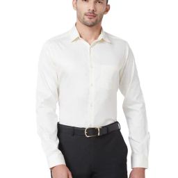 Kenneth Cole Light Yellow Slim Fit Cotton Shirt-image-0