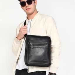 Sassora Men Genuine Leather Messenger Bag-33