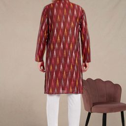 SKAVIJ Men Printed Regular Pure Cotton Kurta with Pyjamas image 3