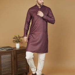 Wintage Ethnic Motifs Printed Mandarin Collar Straight Kurta With Pyjamas-picture-33