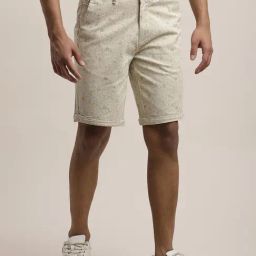Turtle Beige Regular Fit Printed Shorts-image-19